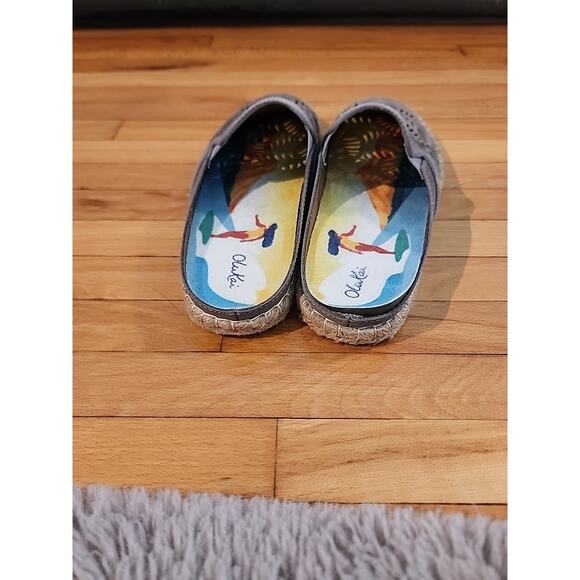 Olukai kipe’a ‘olu women’s 7 W slide sandals GRAY leather slip on Clogs - Picture 4 of 5